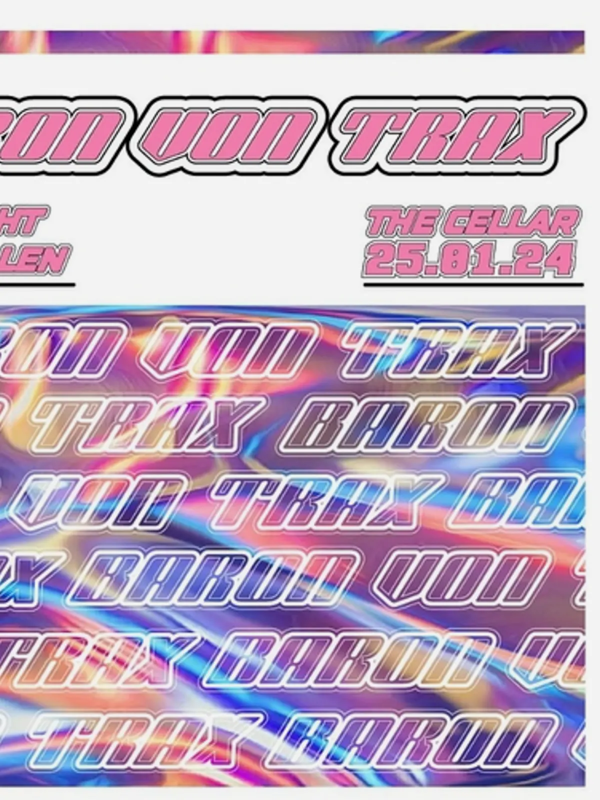 Official poster for Runaway Club Presents Baron Von Trax at The Cellar